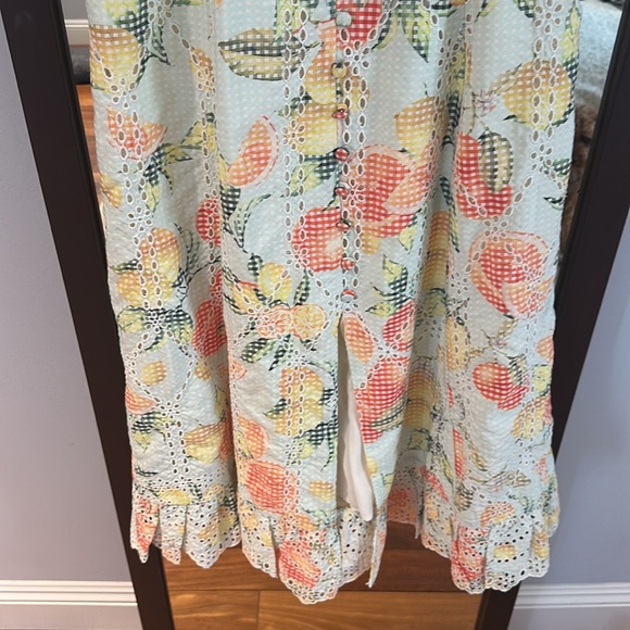 Anthropologie eyelet fruit midi dress - Picture 7 of 10